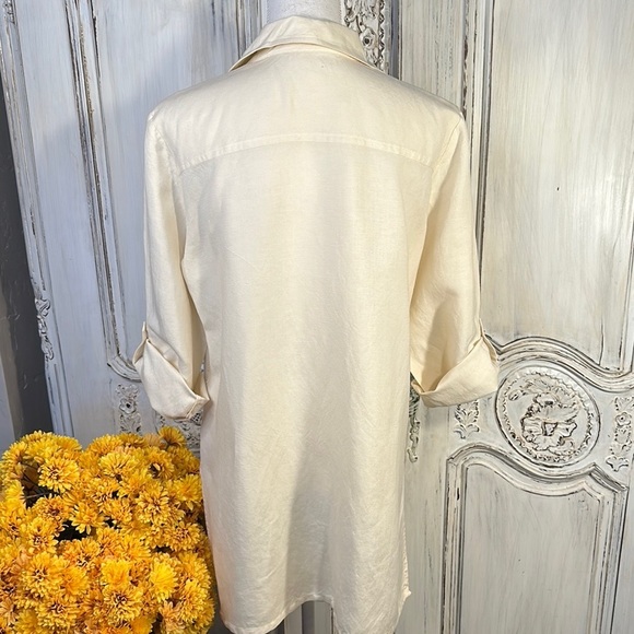 Hearts of Palm Creamy Butter Yellow Two Piece Button + Cropped Pants Set Linen - Picture 9 of 15